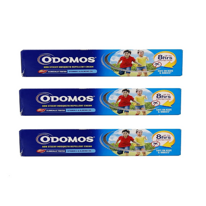 Dabur Odomos Non-Sticky Mosquito Repellent Cream With Vitamin E & Almond - 50 gm - Pack of 1