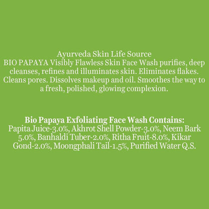 Biotique Bio Papaya Visibly Flawless Skin Face Wash - Pack of 1 - 150 ml