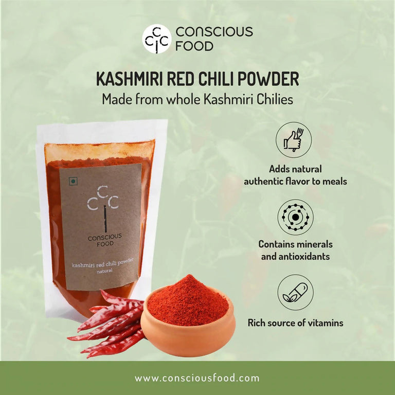 Conscious Food Kashmiri Red Chilli Powder - 100 gm