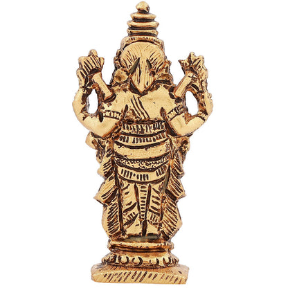 Estele Gold-Polished Lord Tirupati Balaji Idol Showpiece for Pooja Mandir/ Home Decorative