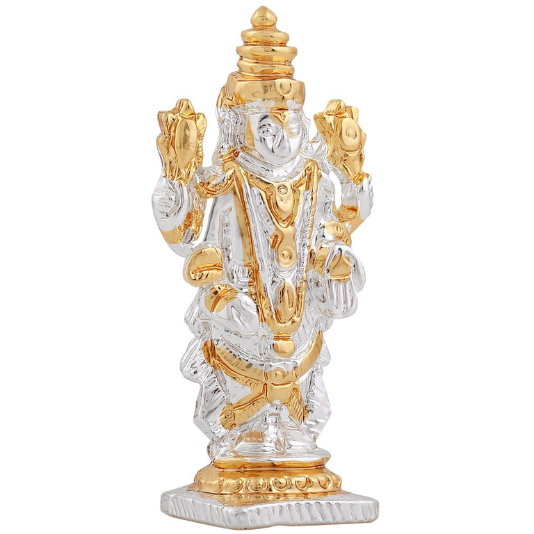 Estele Gold-Polished Lord Tirupati Balaji Idol Showpiece for Pooja Mandir/ Home Decorative