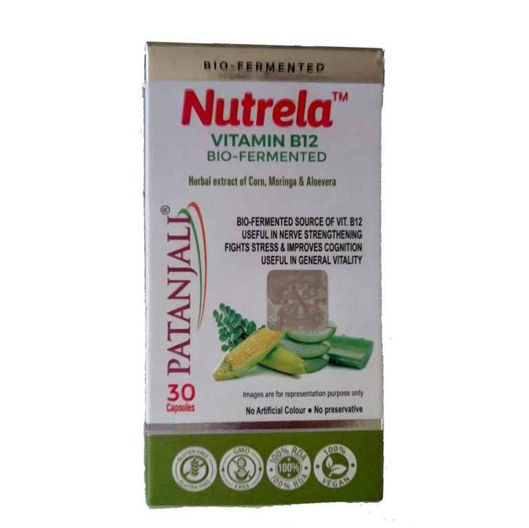 Patanjali Nutrela Vitamin B12 Bio-Fermented Capsules - 30 caps