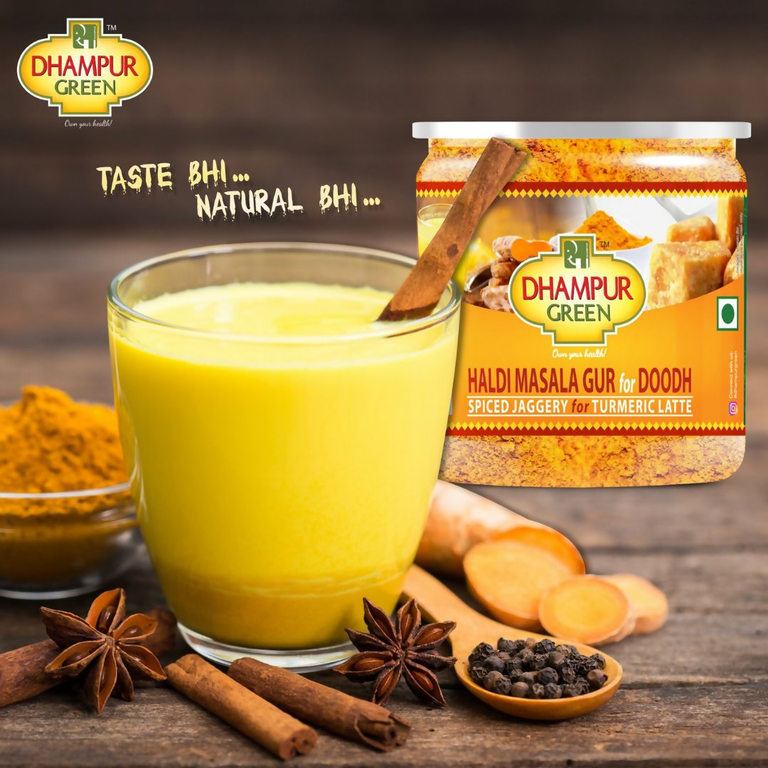 Dhampur Green Haldi Masala Gur for Doodh - 250 gm