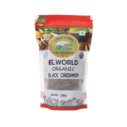 El World Organic Black Cardamom - 100 gm