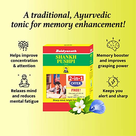 Baidyanath Shankhapushpi Sharbat - 450 ml - 450 ml (200 ml Free)