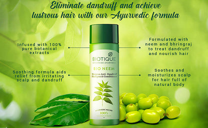 Biotique Bio/Fresh Neem Anti Dandruff Shampoo & Conditioner - 120 ml