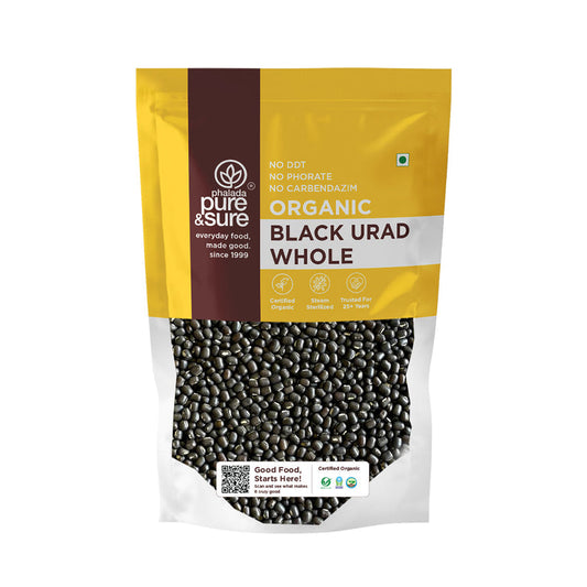 Pure & Sure Organic Black Urad Whole - 500 gm