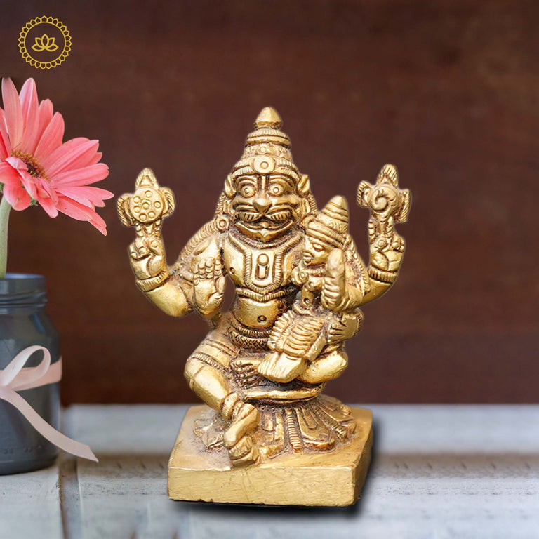 Brass Lakshmi Narasimha Idol