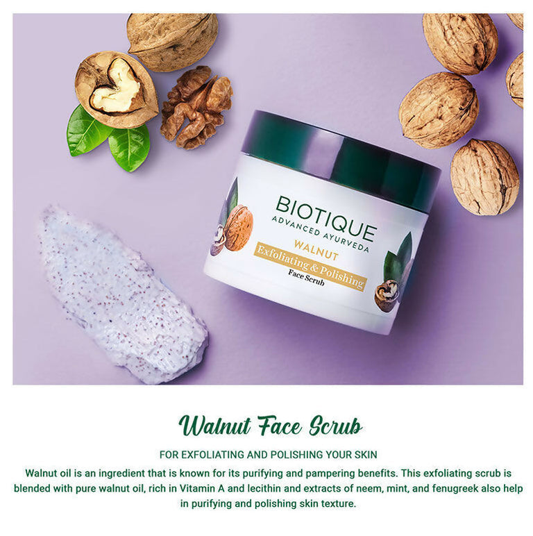 Biotique Bio Walnut Exfoliating & Polishing Scrub - 100 gm