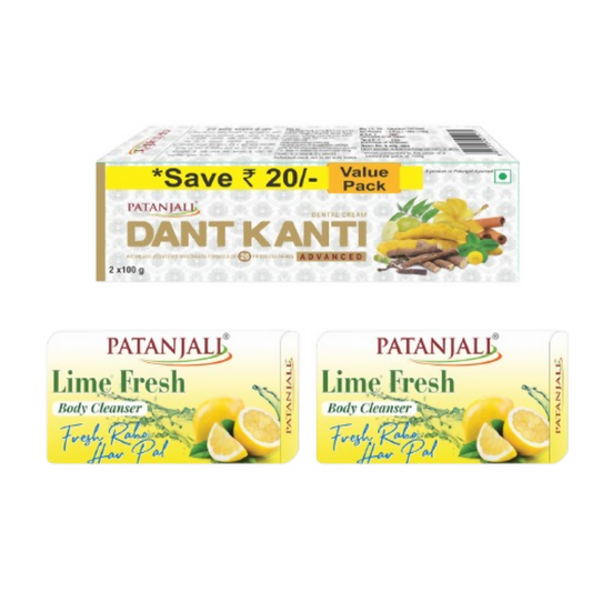 Patanjali Dant Kanti Advanced & Lime Fresh Body Cleanser - combo