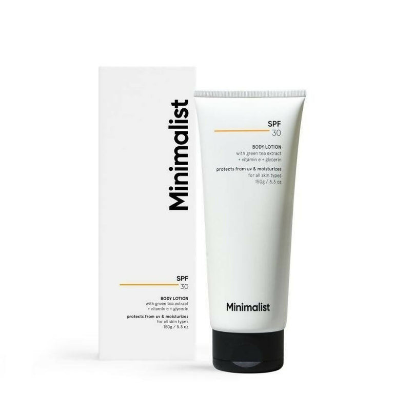 Minimalist SPF 30 Body Lotion With Vitamin E, Gylcerin & Green Tea Extract - 150 gm