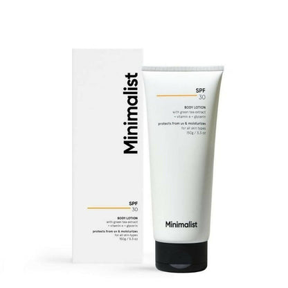 Minimalist SPF 30 Body Lotion With Vitamin E, Gylcerin & Green Tea Extract - 150 gm
