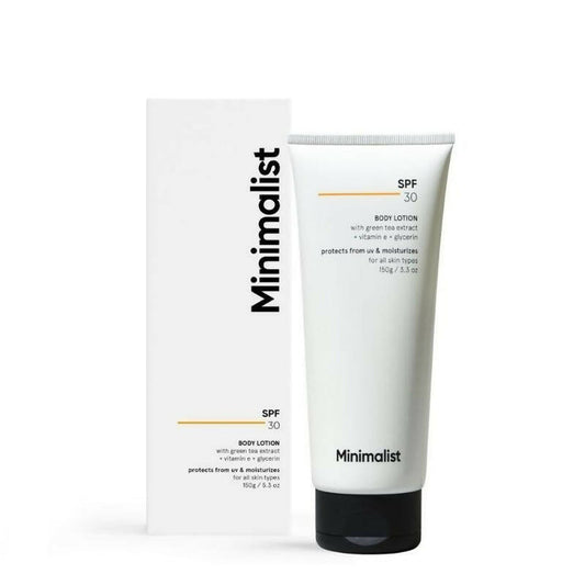 Minimalist SPF 30 Body Lotion With Vitamin E, Gylcerin & Green Tea Extract - 150 gm