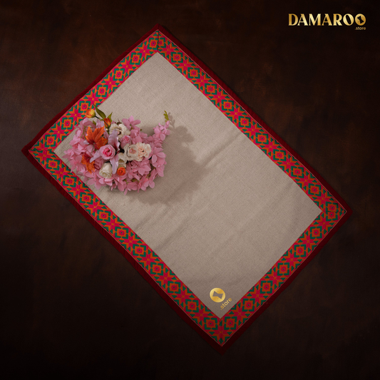 Damaroo 3x2 ft | Natural & Eco-Friendly Cotton Durry Aasan For Japa / Dhyaan - Pink - 3X2 ft - 36x24 inch