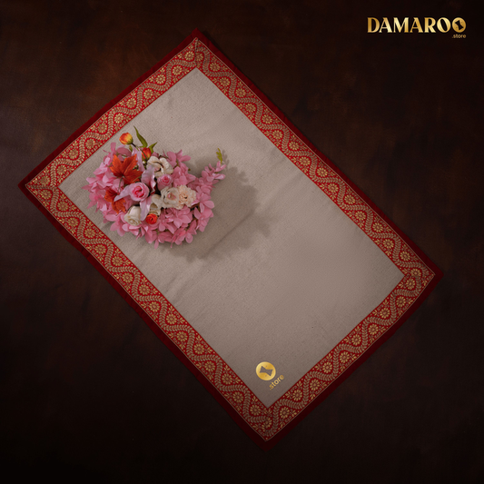 Damaroo 3x2 ft | Natural & Eco-Friendly Cotton Durry Aasan For Japa / Dhyaan - Red - 3X2 ft - 36x24 inch