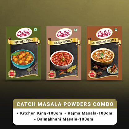 Catch Masala Powder Combo - Kitchen King 100 gms + Rajma Masala 100 gms + Dalmakhani Masala 100 gms - combo