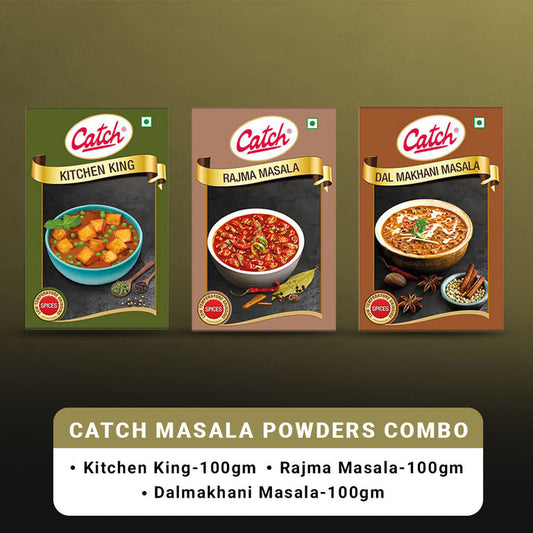 Catch Masala Powder Combo - Kitchen King 100 gms + Rajma Masala 100 gms + Dalmakhani Masala 100 gms - combo