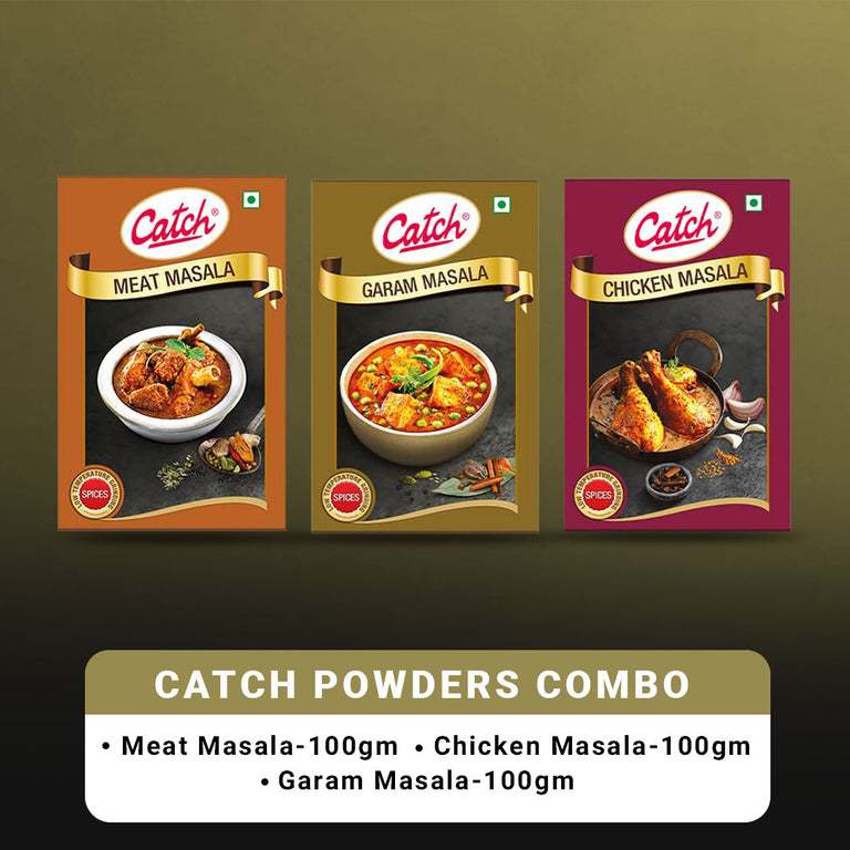 Catch Masala & Spices - Meat Masala 100 gms + Chicken Masala 100 gms + Garam Masala 100 gms - combo