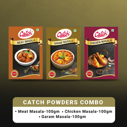 Catch Masala & Spices - Meat Masala 100 gms + Chicken Masala 100 gms + Garam Masala 100 gms - combo