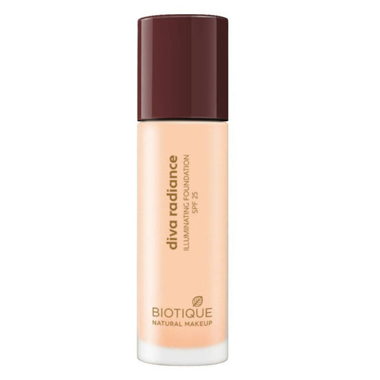 Biotique Natural Makeup Diva Radiance Illuminating Foundation-Creamy Oatmeal - 30 ml