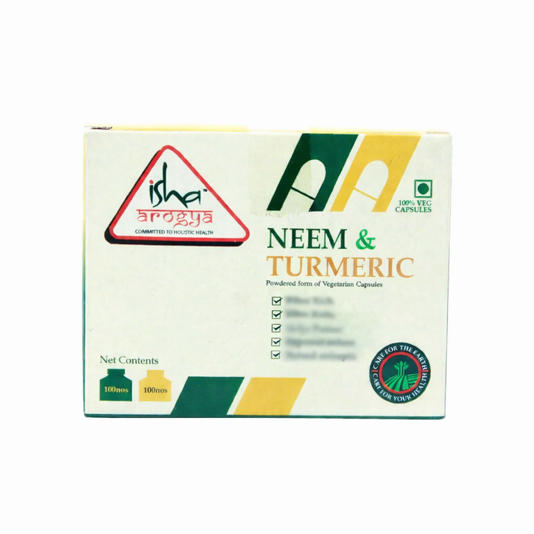 Isha Life Neem and Turmeric Capsules - 100 caps - Pack of 1