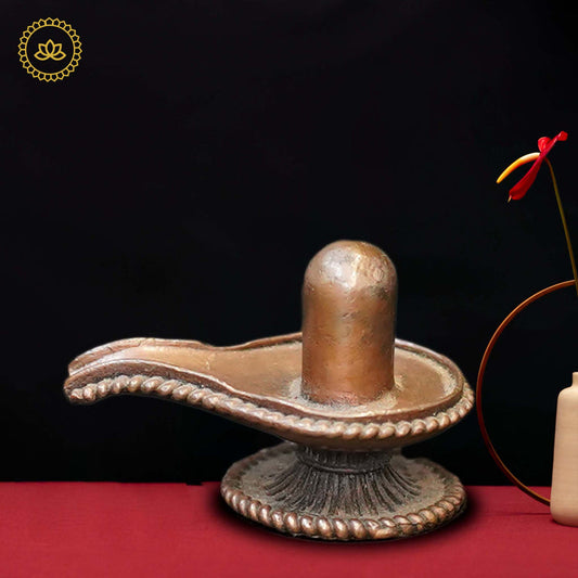 Copper Shiva Linga Idol