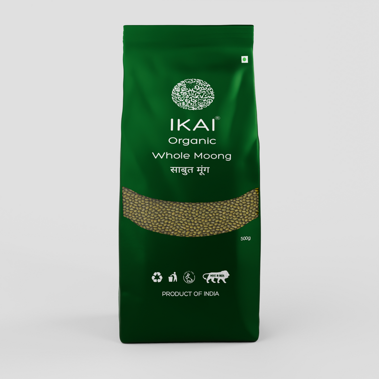 IKAI Organic Whole Moong (Green Gram) - 500 gm