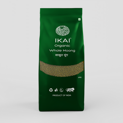 IKAI Organic Whole Moong (Green Gram) - 500 gm