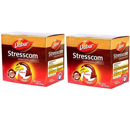 Dabur Stresscom Ashwagandha 12 Strips X 10 Capsules - Pack of 1