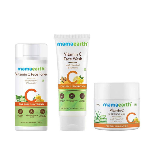 Mamaearth Vitamin C - Face Wash & Face Toner & Sleeping Mask - combo