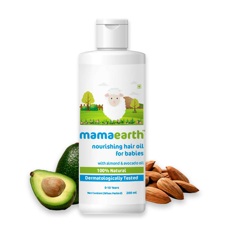 Mamaearth Daily Moisturizing Lotion & Nourishing Baby Hair Oil, With Almond & Avocado Oil - combo