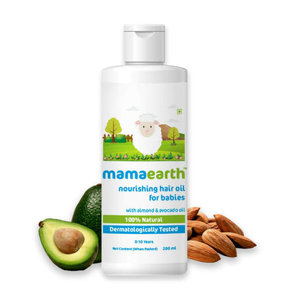 Mamaearth Daily Moisturizing Lotion & Nourishing Baby Hair Oil, With Almond & Avocado Oil - combo