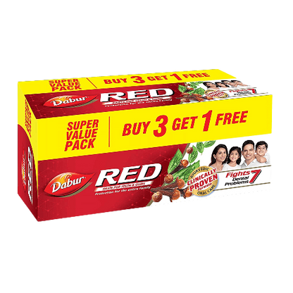 Dabur Red Paste, (Buy 3 Get 1 Free) - 150 gm - set of 4