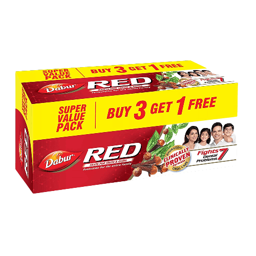 Dabur Red Paste, (Buy 3 Get 1 Free) - 150 gm - set of 4