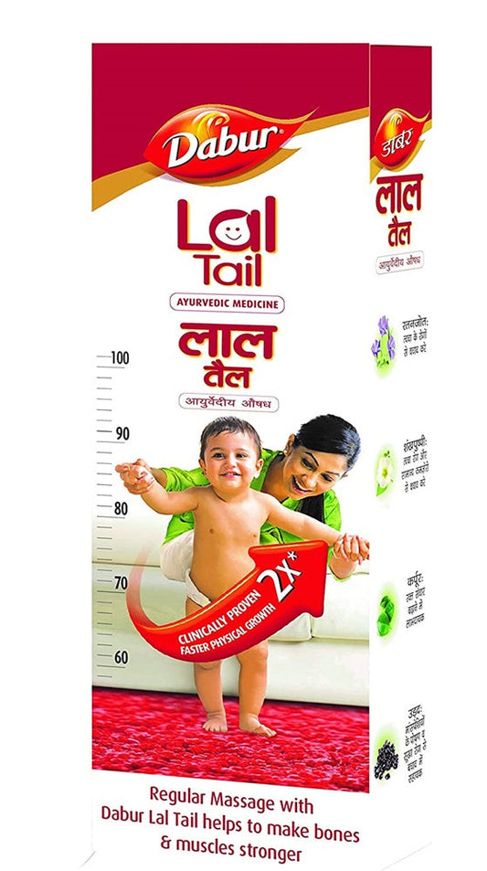 Dabur Lal Tail - Ayurvedic Baby Massage Oil For Baby's Bone, Muscle & Skin Health - 100 ml