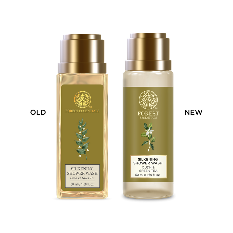 Forest Essentials Travel Size Silkening Shower Wash Oudh & Green Tea - 50 ml