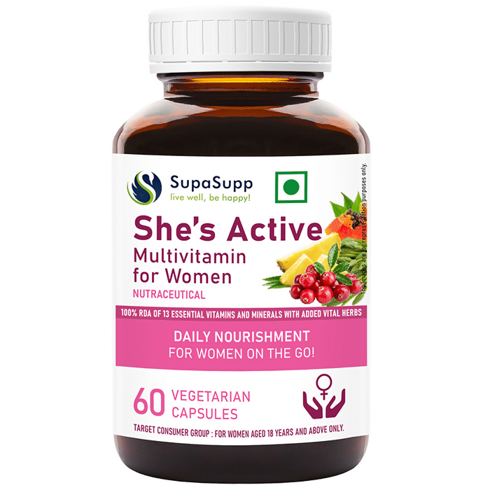 Sri Sri Tattva Supasupp She's Active Multivitamin Capsules For Women - 60 caps