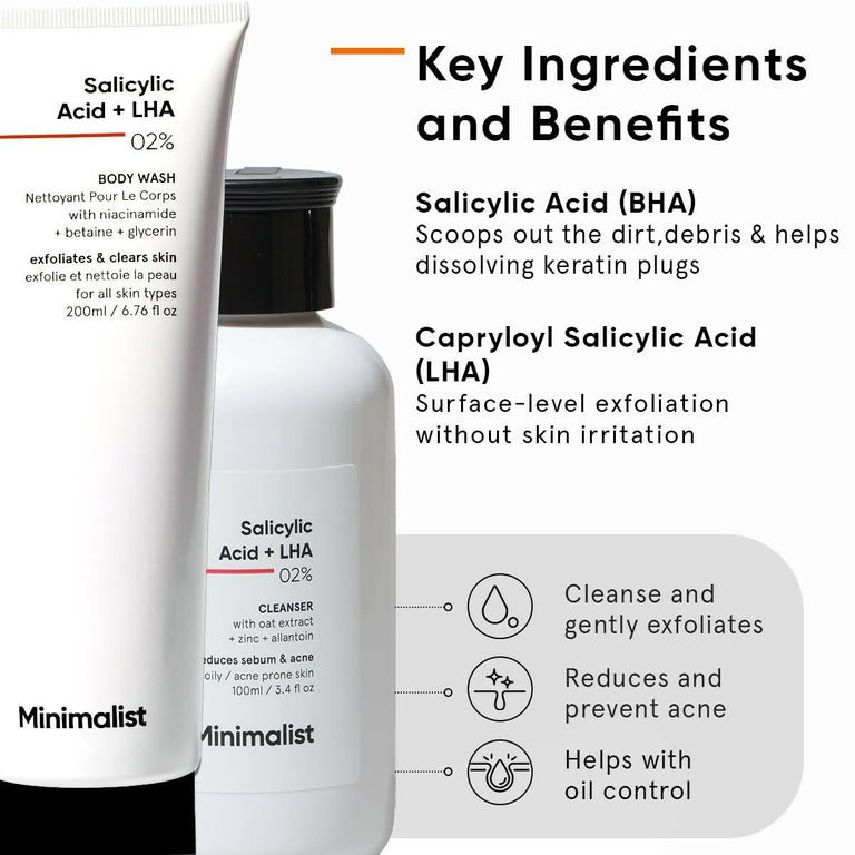 Minimalist Salicylic Acid Face Wash and Body Wash Combo - combo