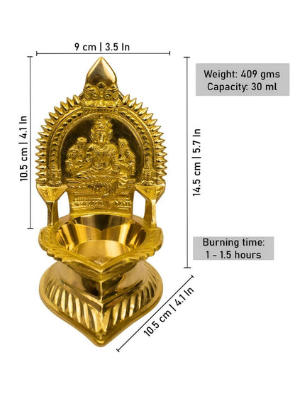 Spillbox Gold-Toned Brass Varagi Amman Diya Pooja Essential