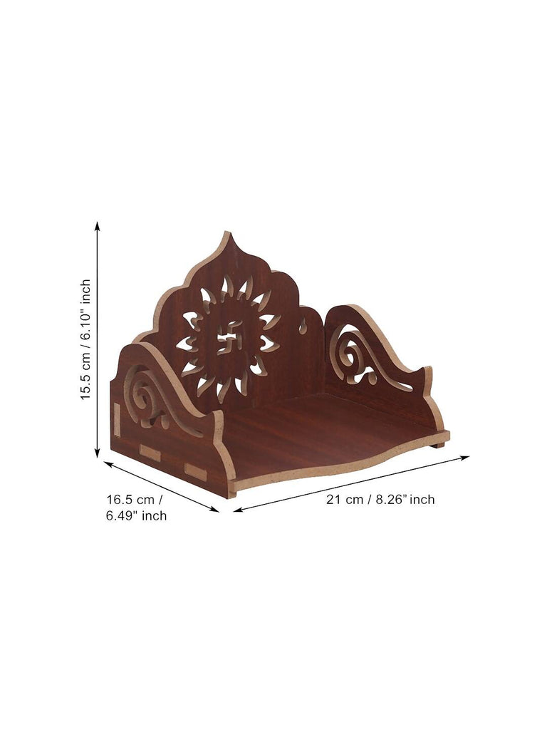 eCraftIndia Brown Decorative Beautiful Wooden Pooja Temple