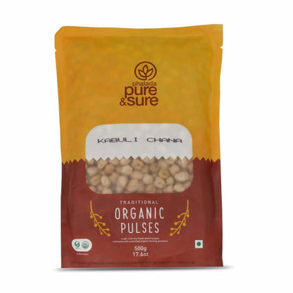 Pure & Sure Kabuli Chana Traditional Organic Pulses - 500 gm