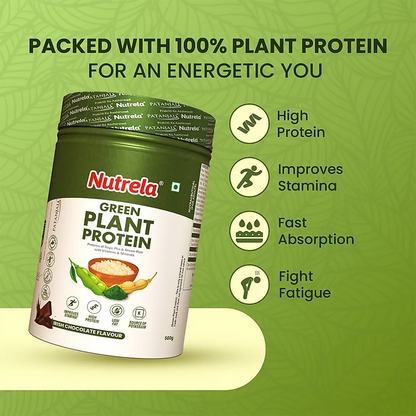 Patanjali Nutrela Green Plant Protein Chocolate Flavour - 500 gm