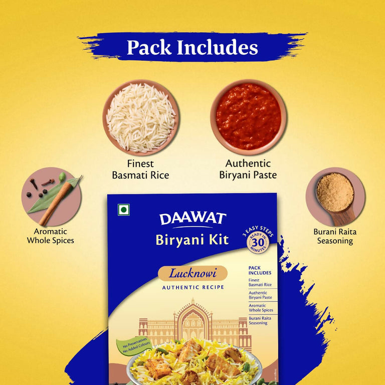Daawat Biryani Kit Lucknowi - Authentic Recipe - 334 gm