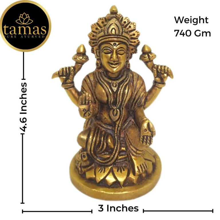 Tamas Brass Lord Ganesh Lakshmi Statue (Golden) - Combo