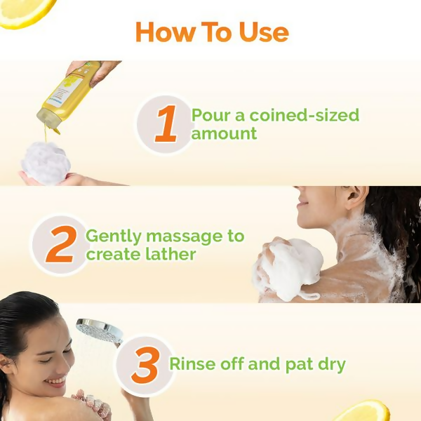 Mamaearth Vitamin C Moisturizing Body Wash with Vitamin C & Refreshing Lemon For Skin Illumination - 250 ml