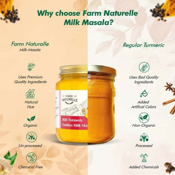 Farm Naturelle Golden Milk Masala - Turmeric Latte Blend with Spices - 100 gm