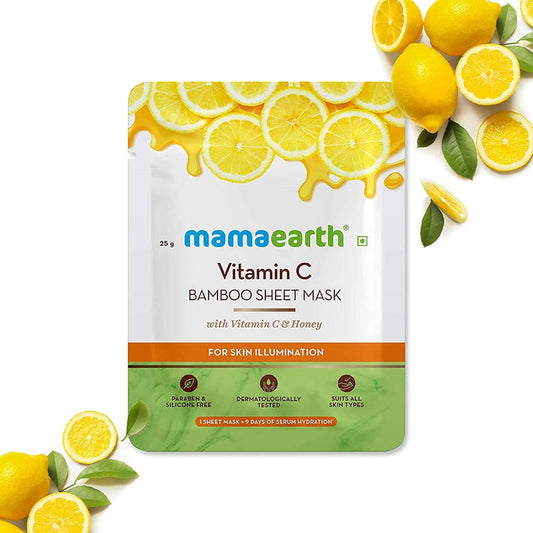 Mamaearth Vitamin C Bamboo Sheet Mask For Skin Illumination - Pack of 1