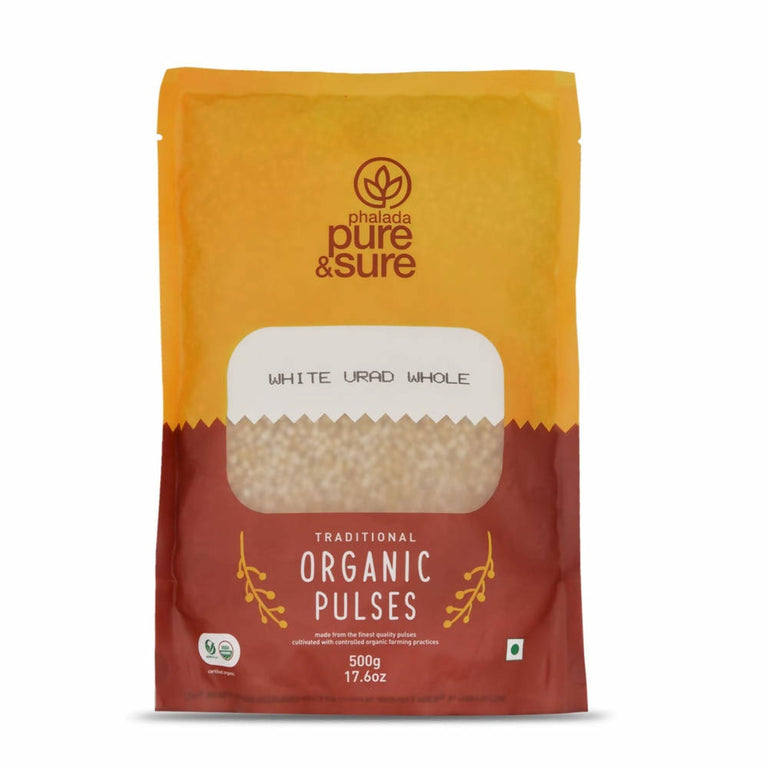 Pure & Sure White Urad Dal Whole Organic Pulses - 500 gm