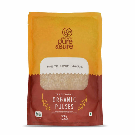 Pure & Sure White Urad Dal Whole Organic Pulses - 500 gm