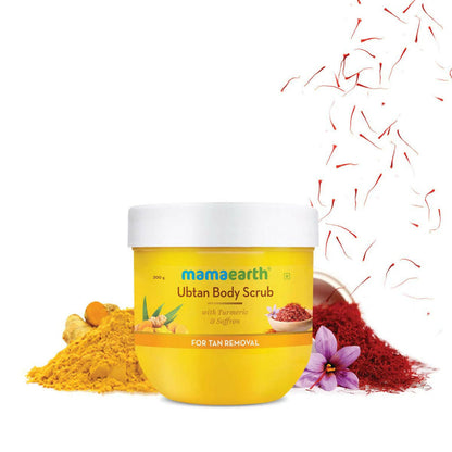 Mamaearth Ubtan Face Mask & Body Scrub with Turmeric & Saffron Combo For Tan Removal - combo